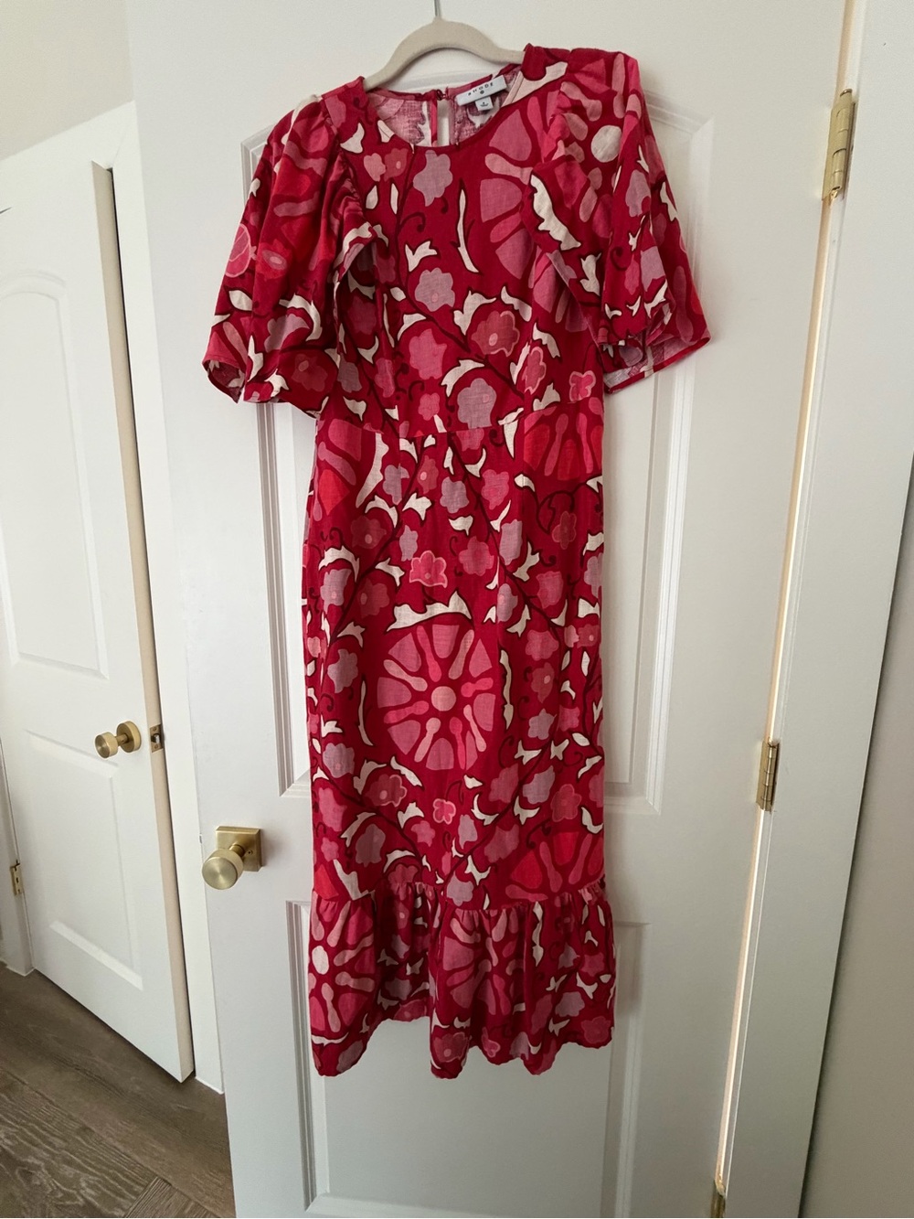 RHODE Red and Pink Floral Dress